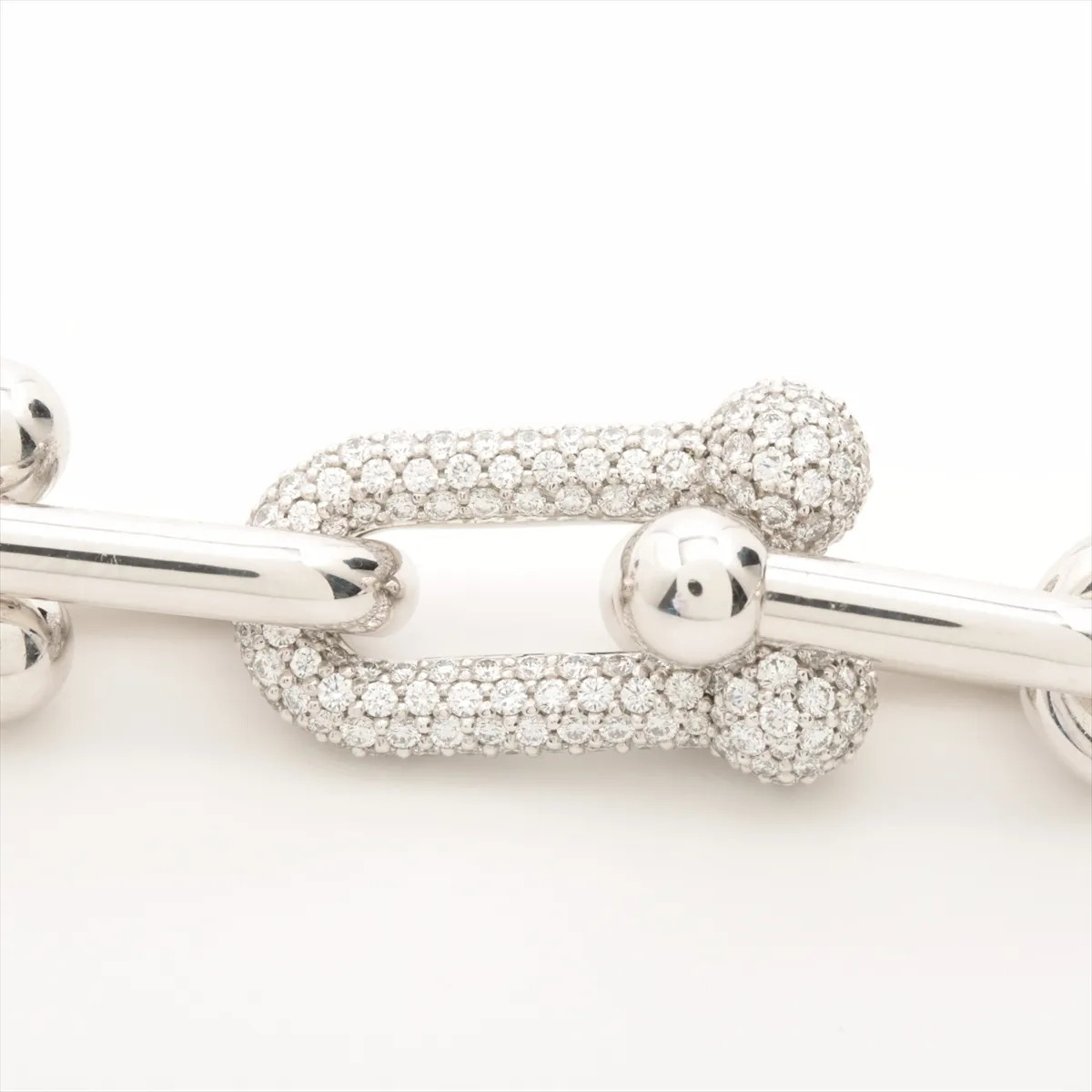 Tiffany Hardware large link diamond Bracelet 750(WG) 40.7g