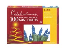 Celebrations 4004-71 Blue 40.8W Mini Incandescent Christmas Lights 20.6 L ft.