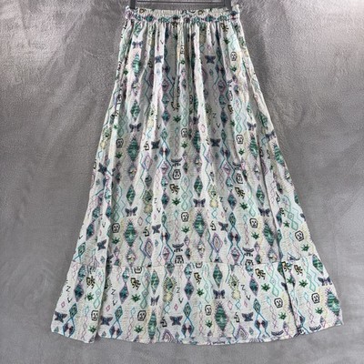 Zadig & Voltaire Joho Kilim Skirt Womens Size 38 White Graphic Print Boho