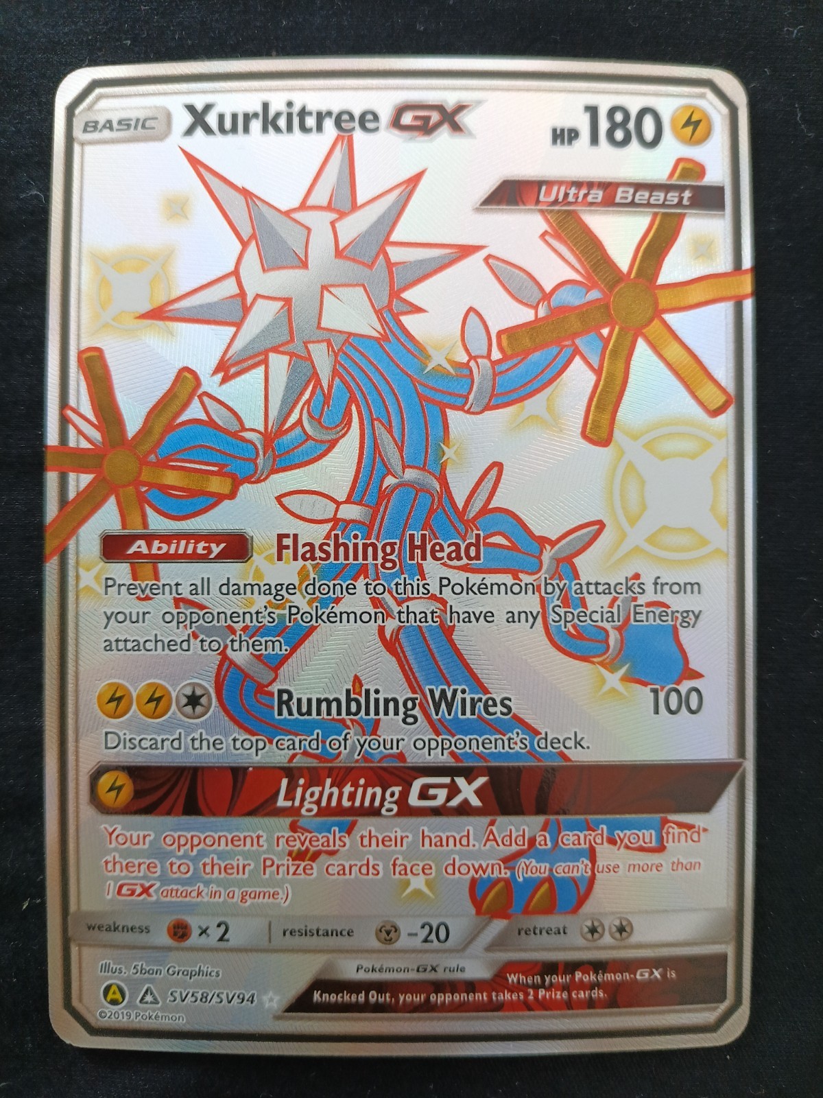 Xurkitree GX SV58/SV94 Hidden Fates: Shiny Vault Holo - NM/M