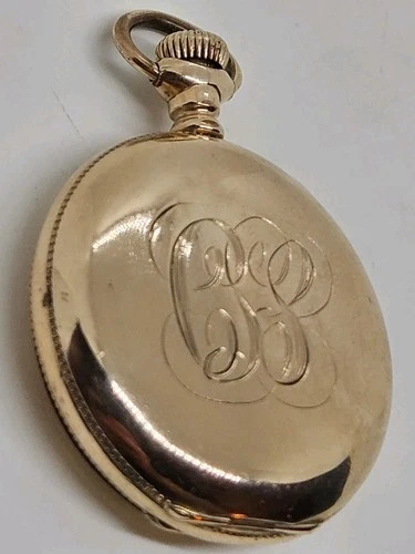 Antique Working 1909 ELGIN Ladies Gold G.F. Victorian Full Hunter Pocket Watch