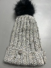 TIME AND TRU Dark Brown Beanie Faux Fur Lined Hat One Size
