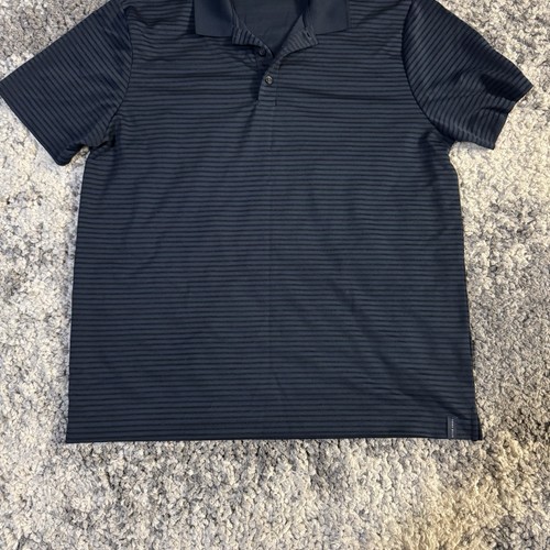Perry Ellis, dunkelblau gestreiftes kurzärmliges Poloshirt für Herren, US-Größe: Large - Bild 2 von 6