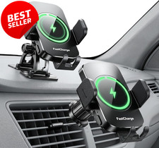 Wireless Car Charger Mount 15W Auto Clamping Dash Vent Windshield Holder - US