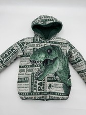 Jurassic Park 3T Reversible Sherpa Fleece Hoodie Kids Dinosaur Jacket Dominion