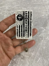 Pharmacy Tech Pharmacist Pharmacy Medicine Retractable Badge Reel ID Holder