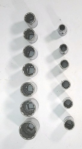 Vintage Craftsman 13 Socket Set 1/2" Drive SAE 12 pt V Series 1-1/4” - 7/16” USA - Picture 2 of 13