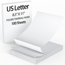 8.5 x 11 Inch Thermal Printer Paper White US Letter Size Thermal Paper with P...