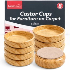 SOL 8pk Furniture Castor Cups Sofa Feet Protectors for Wooden Floors