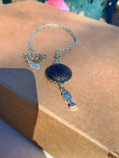 Grandmother's Buttons 30" Silver Tone Necklace VGC