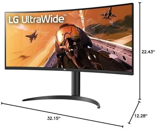 LG UltraWide QHD 34Inch 34WQ73A-B Curved Monitor, USB Type-C, Black