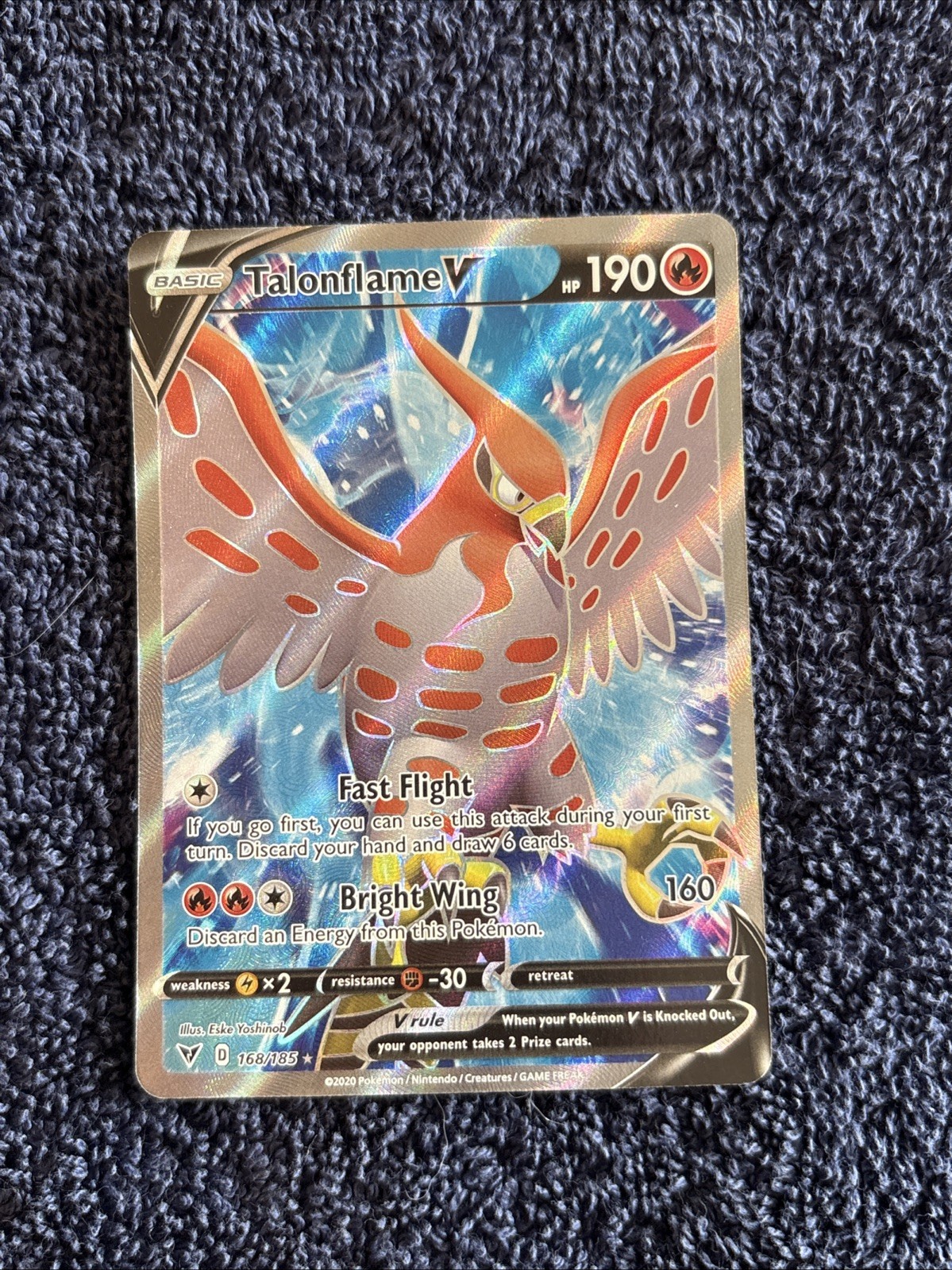 Talonflame V (Full Art) 168/185 Pokémon TCG Ultra Rare SWSH04: Vivid Voltage NM