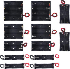 12PCS 18650 Battery Holder Bundle with Wire 18650 Battery Holder Case 3.7V, 1/2/
