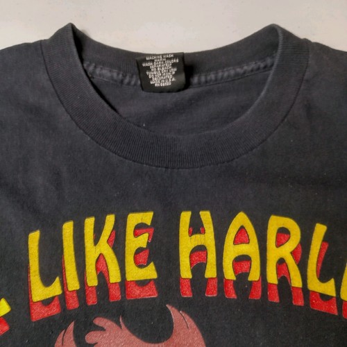 Vintage Taz Me Like Harley Davidson Motorcycles Shirt Large Single Stitch Biker - Picture 18 of 24