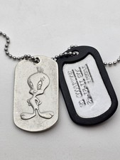 Looney Tunes Tweety Bird Dog Tag Pendant Necklace, WB 1993