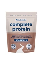 NativePath Beef Protein Powder Isolate, Chocolate, 20g Protein, 30 Servings