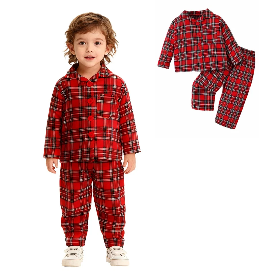 Set Pigiama Neonato Natale Girocollo Top Con Pantalone Manica Lunga - Immagine 2 di 3