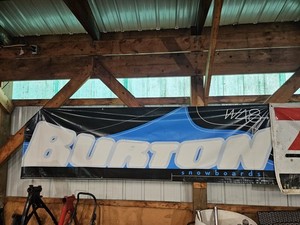 Genuine BURTON SNOWBOARDS Banner Rare 1990’s 108 X 32 Inches HUGE blue white