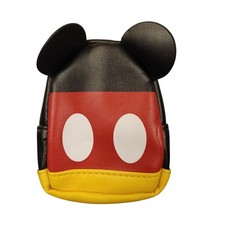 Disney Mickey Mouse Mini Backpack Coin Purse Keychain 4" Collectible EUC