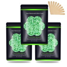 Wax Beads for Hair Removal 10.5oz 300g , 3.5 Ounce Pack of 3 , 3 Aloe Vera