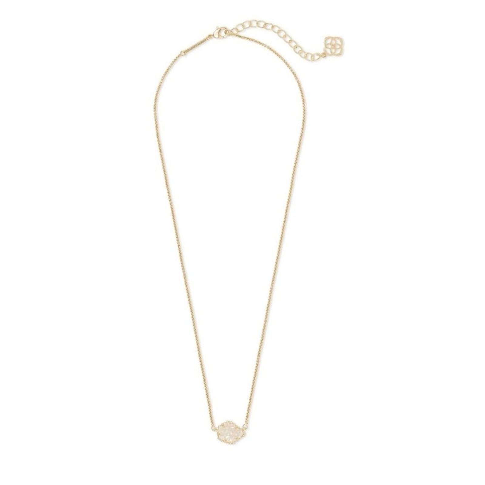 Kendra Scott Tess Gold Pendant Necklace In Iridescent Drusy