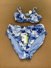 Sanctuary Tunnel Tie-Dye Underwire Bikini Top size D And High rise Bottom Large