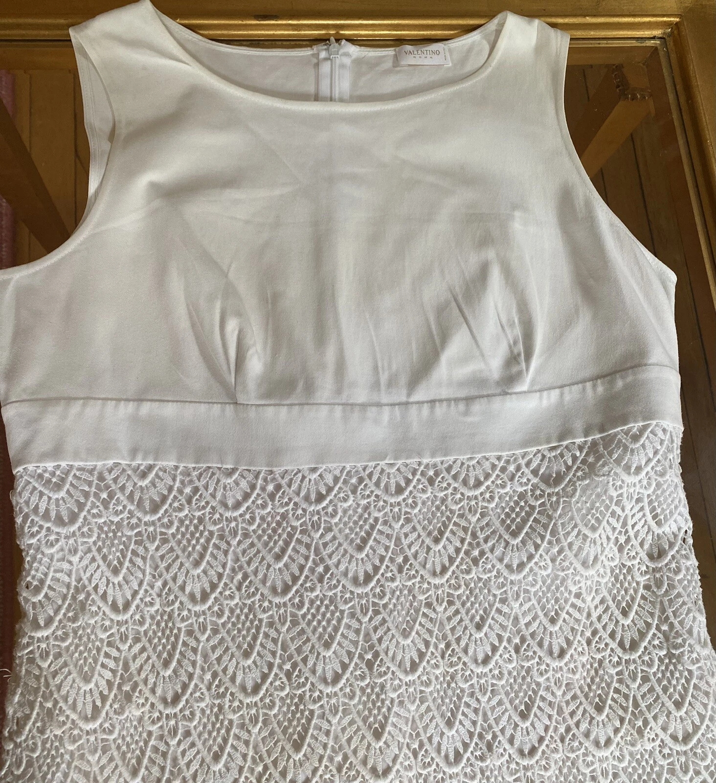 Valentino abito bianco splendido pizzo classico US 12 48