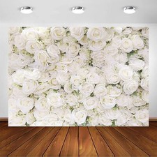 White Flower Backdrop Party Wedding Floral Wall Bridal Shower Background Decor