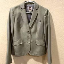 NWT Anne Klein Womens Sz 4 Taupe 2 Pc Suit Designer Blazer  Slacks Retail 280