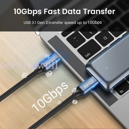NEW 10Gbps PD Fast Charging Video USB-C to Type-C Cable USB 3.1 Gen2 100W 60W 4K - Picture 3 of 13