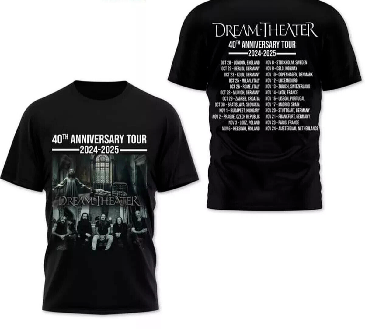 Dream Theater 40th Anniversary Tour 2024-2025 T-Shirt Gift