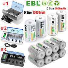 Lot D C Cell Size Rechargeable Batteries High...