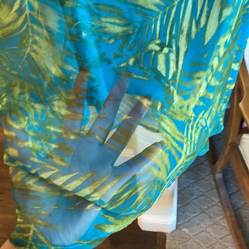 Rampage Y2K halter green blue tropical print side zip midi dress summer vacation - Picture 5 of 9