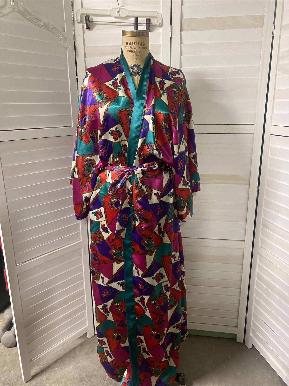 80s 90s Frederick's of Hollywood Satin Long Full … - image 1
