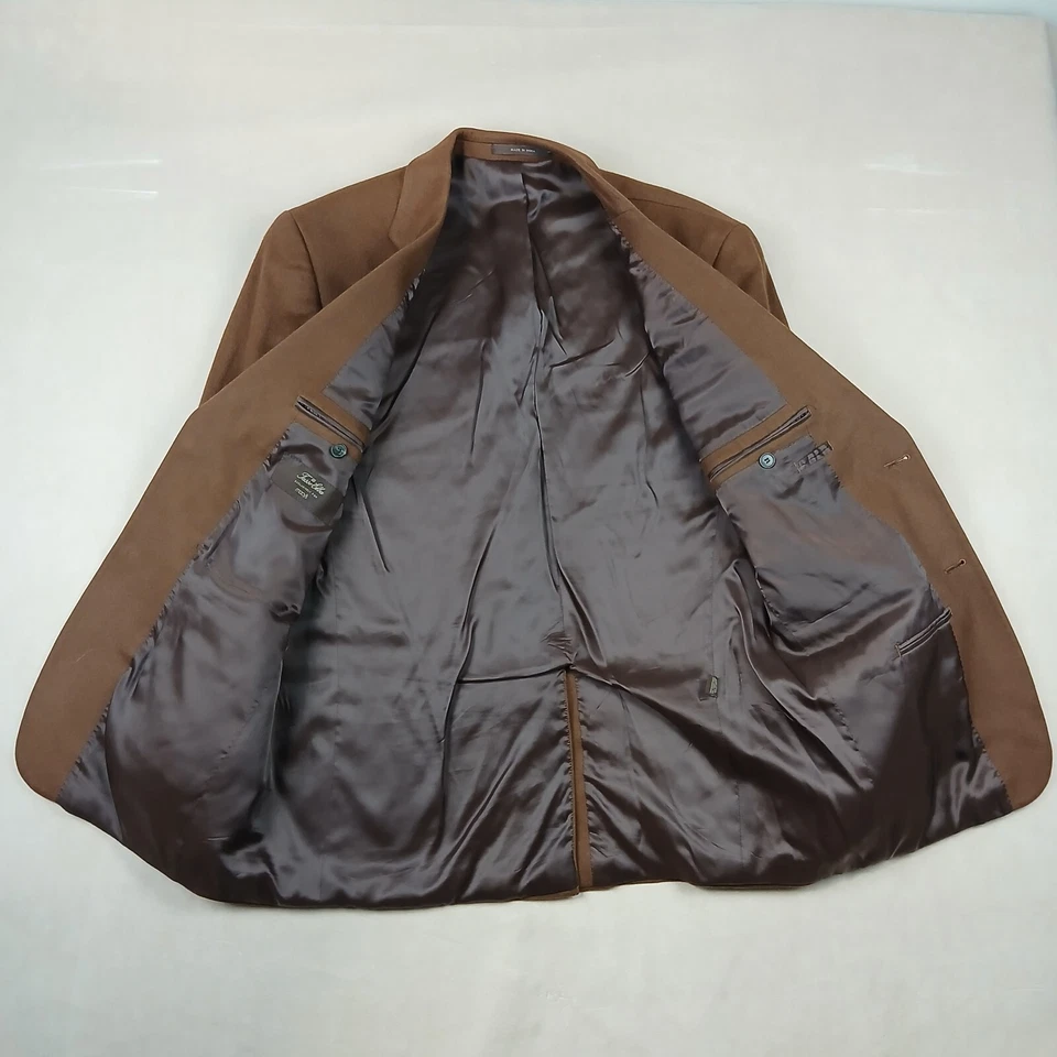 Chaqueta Blazer Abrigo Deportivo Tasso Elba 40R Para Hombre 100% Cachemira Marrón 21x30 Foto 3 de 4
