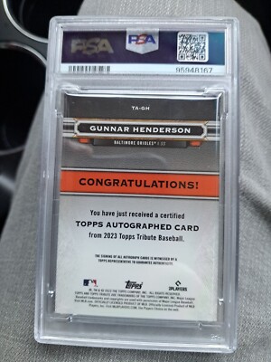 2023 Topps Tribute - Tribute Autographs Gunnar Henderson #TA-GH 