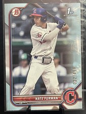 2022 Bowman Draft 1st Paper Base Sky Blue #BD-182 NATE FURMAN Guardians /499
