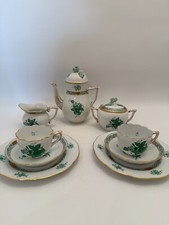 Herend Apponyi verde servizio moka 2 persone 9 pezzi espresso AV