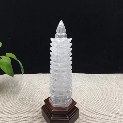0.74kg Natural White crystal Pagoda of Cultural Prosperity Reiki Heal - Picture 3 of 6