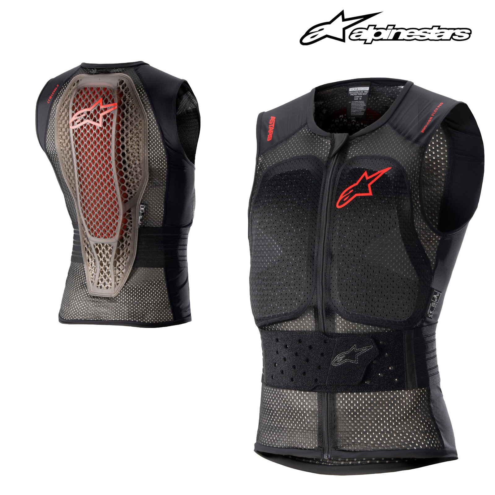 Chaleco de protección para moto Alpinestars Nucleon Flex Pro protectores de pecho y espalda
