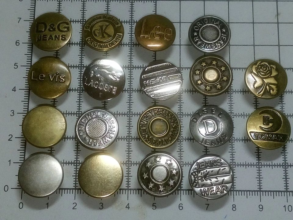 17mm (APPROX) NO SEW DENIM JEAN BUTTONS - (32-Models) - Image 3 of 3