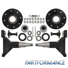 Fit 8 x 6.5 Lug 8000LB Shipping Container Wheels Steel Bolt-on Spindle Kit Black