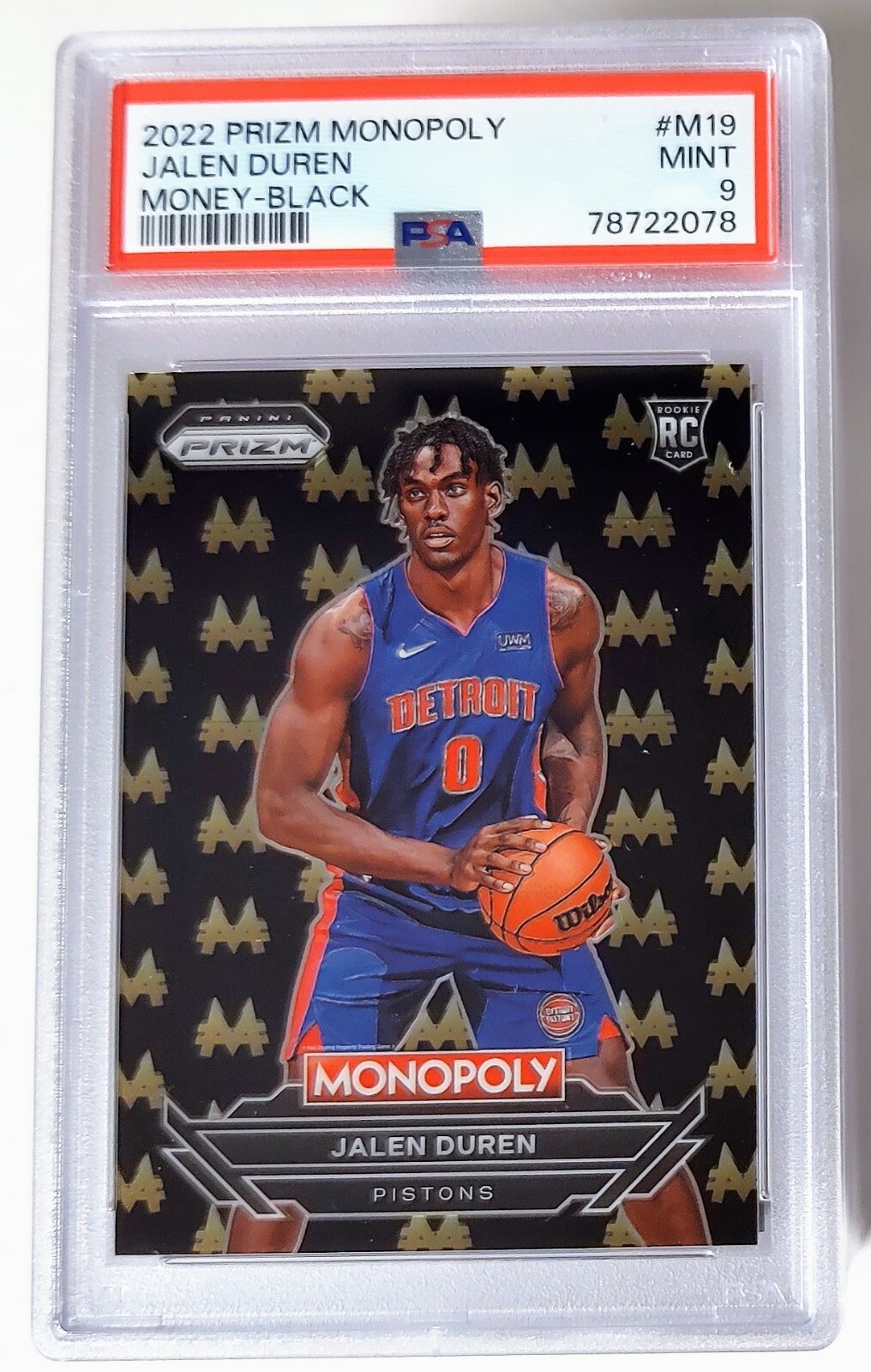 2022-23 Panini Prizm Monopoly Black Money RC Rookie Jalen Duren ebay 1/1 PSA 9