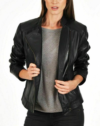 Jacket Women Black Leather Jacket Fit 