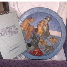 Disneys Lady and The Tramp A Family At Last Limited Edition 3D Relief Plate