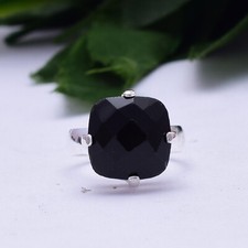 Black Onyx Gemstone 925 Sterling Silver Ring Christmas Jewelry All Size SE-1238