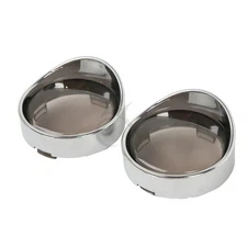 Visor Turn Signal Bezels Trim Ring Smoke Lens Fit For Harley Road Electra Glide