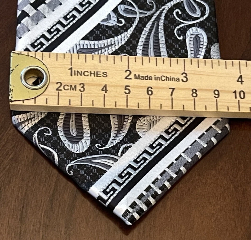 Corbata Fratello negra gris 100 % poliéster para hombre hecha en China Foto 4 de 4