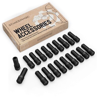 20pcs Black Wheel Stud Conversion - 14x1.5 to 12x1.5, 50mm Total Length, 32mm...