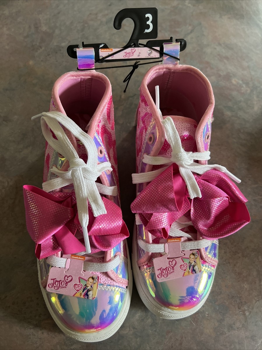 Nickelodeon JoJo Siwa Size High-Top Sneaker Shoes Pink Sequin
